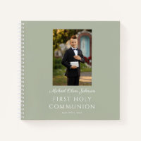 Personalized Boy Photo First Communion Guestbook