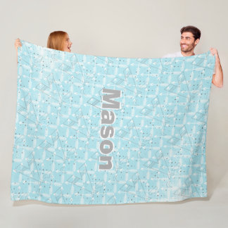 Personalized Boy Room Modern Teepee Arrow Pattern Fleece Blanket