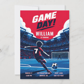Personalized Boy Soccer Birthday Party Invitation