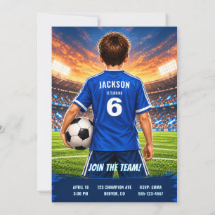 Personalized Boy Soccer Jersey Birthday Invitation