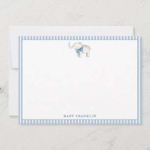 Personalized Boy Stationery Elephant Baby Shower  Thank You Card