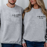 Personalized Boyfriend Anniversary Roman Numeral Sweatshirt<br><div class="desc">Introducing our Personalized Couple Roman Numeral sweatshirt, the perfect way to celebrate your love and commitment! This shirt features a unique design that showcases your anniversary date in elegant Roman numerals. But that's not all - you can also personalize it with your names or initials to make it truly unique...</div>
