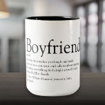 Personalized Boyfriend Definition Cool Fun Two-Tone Coffee Mug<br><div class="desc">Personalize for your boyfriend to create a unique valentine,  Christmas or birthday gift. A perfect way to show him how amazing he is every day. Designed by Thisisnotme©</div>