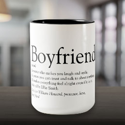 Personalized Boyfriend Definition Cool Fun Two-Tone Coffee Mug