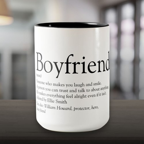 Personalized Boyfriend Definition Cool Fun Two_Tone Coffee Mug