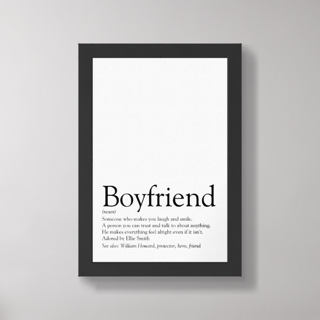 Personalized Boyfriend Definition Framed Art (Framed Front)