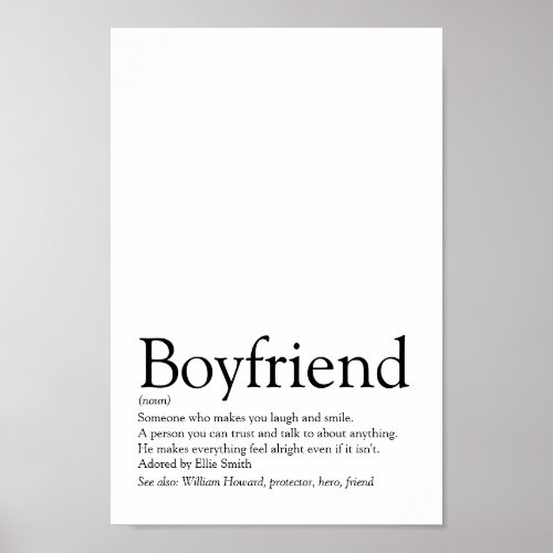 Personalized Boyfriend Definition Poster