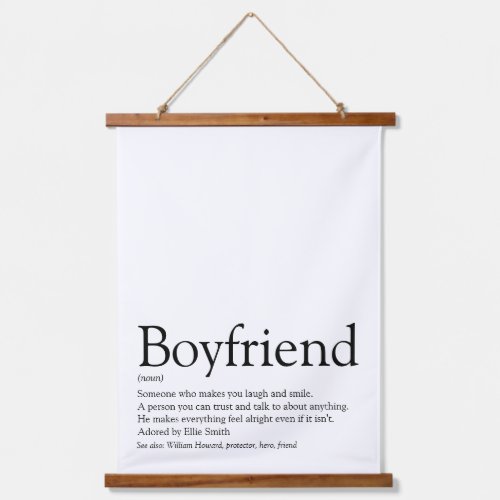 Personalized Boyfriend Definition Quote Hanging Tapestry