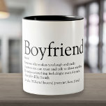 Personalized Boyfriend Definition Two-Tone Coffee Mug<br><div class="desc">Personalize for your boyfriend to create a unique valentine,  Christmas or birthday gift. A perfect way to show him how amazing he is every day. Designed by Thisisnotme©</div>