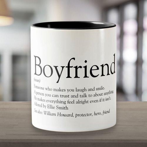 Personalized Boyfriend Definition Two_Tone Coffee Mug