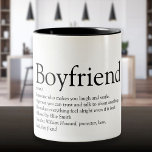 Personalized Boyfriend Definition Two-Tone Coffee Mug<br><div class="desc">Personalize for your boyfriend to create a unique valentine,  Christmas or birthday gift. A perfect way to show him how amazing he is every day. Designed by Thisisnotme©</div>