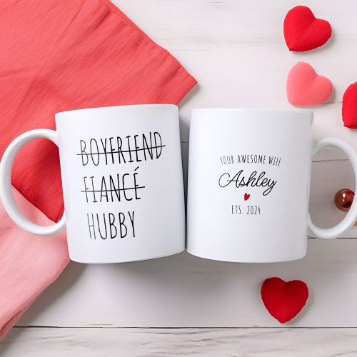 Personalized Boyfriend Fianc Hubby Funny Gift Two_Tone Coffee Mug