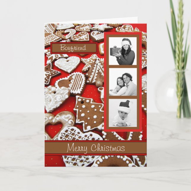 Personalized Boyfriend Gingerbread Christmas Card (Front)