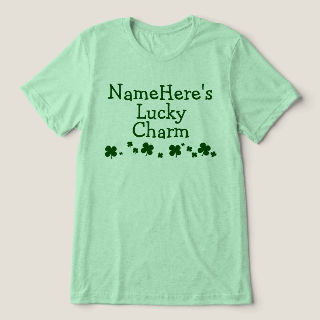 Personalized Boyfriend Lucky Charm St. Patrick's Tri-Blend Shirt (Design Front)