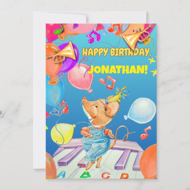 Personalized Boys Birthday Thank You Card (Front)