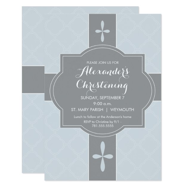 Personalized Boys Christening, Baptism Invitation