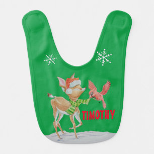 Personalized Boys Christmas Baby Bib