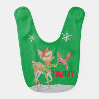 Personalized Boys Christmas Baby Bib