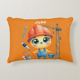 Personalized Boys Construction Accent Pillow