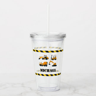 Personalized Boys Construction Digger Tumbler