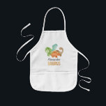 Personalized Boys Cute Dinosaur and Name Kids' Apron<br><div class="desc">Personalized Boys Cute Dinosaur and Name Kids' Apron</div>