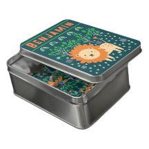 Personalized Boys Cute Jungle Lion Green