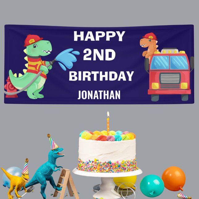 Personalized Boys Dinosaur Birthday Party Banner (Creator Uploaded)