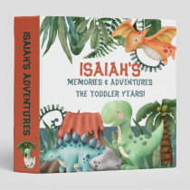 Personalized Boys Dinosaur Photo Scrapbook  3 Ring Binder