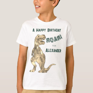 Personalized Boys Dinosaur T-Rex Birthday Party T-Shirt