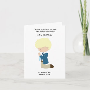 Personalized Boys First Holy Communion  Card