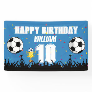 Personalized Boys Football Birthday Soccer Banner
