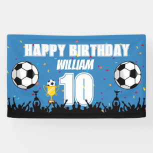 Personalized Boys Football Birthday Soccer Banner