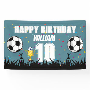 Personalized Boys Football Birthday Soccer Banner