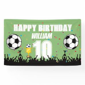 Personalized Boys Football Birthday Soccer Banner