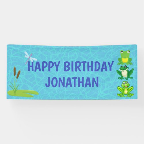 Personalized Boys Frog Birthday Banner
