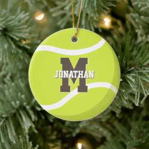 personalized boys girls sports gifts tennis ceramic ornament