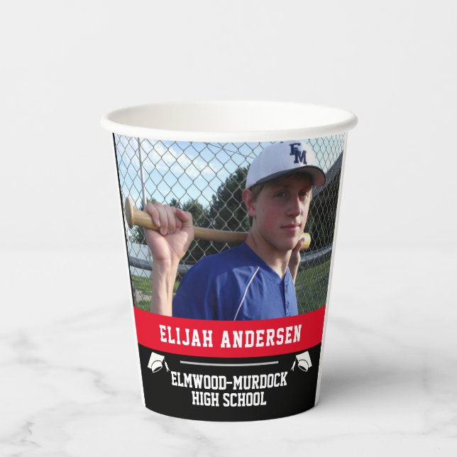 Personalized Boys Graduation Party Supplies Paper Cups (Back)