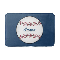 Personalized Boy's Kid's Baseball Bath Mat Rug
