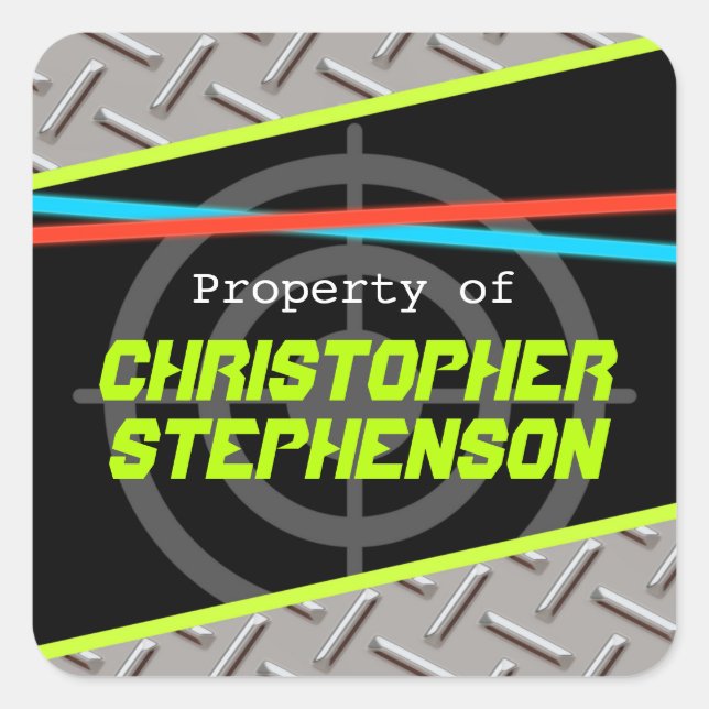 Personalized Boys Laser Tag Theme Name (Front)