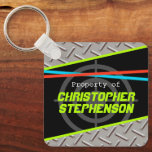 Personalized Boys Laser Tag Theme Name ID Keychain