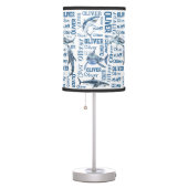 Personalized boys name lamp with sharks (Right)