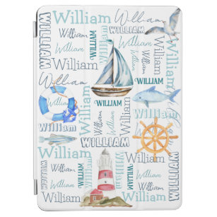 Personalized boys name nautical marine sailing  iPad air cover
