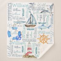 Personalized boys name nautical marine sailing