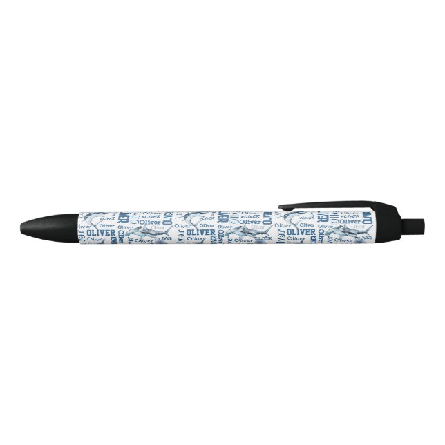 Personalized boys name pen with sharks (Top)
