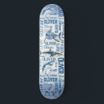 Personalized boys name with sharks collage  skateboard<br><div class="desc">Personalized boys name with sharks collage skateboard. Makes a nice custom presents for boys and men,  for all who likes ocean and sharks.</div>