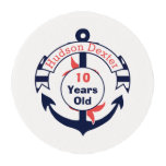 Personalized Boys Nautical Birthday One Year Old Edible Frosting Rounds