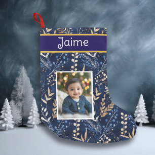 Personalized Boy's Photo and Name Christmas Small Christmas Stocking