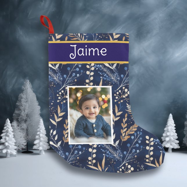 Personalized Boy's Photo and Name Christmas Small Christmas Stocking (Creator Uploaded)