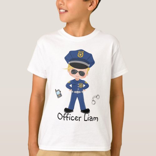 Personalized Boys Police Officer Law Enforcment T_Shirt