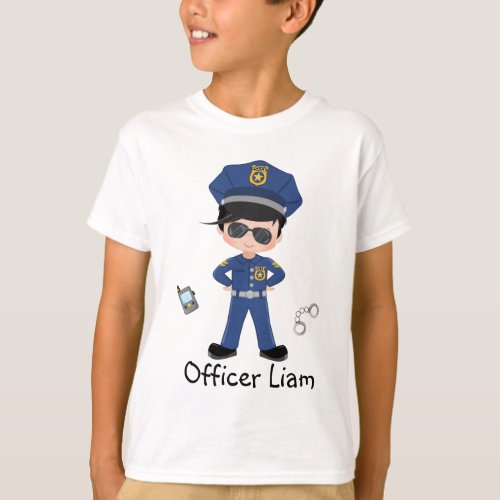 Personalized Boys Police Officer Law Enforcment T_Shirt